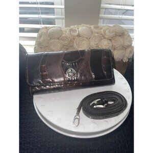 Brighton‎ Croco Embossed leather Crossbody Purse/Wallet Shoulder Strap Option